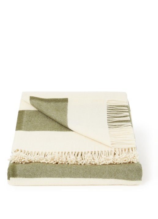 Silkeborg Uldspinderi The Sweater plaid van wol 130 x 190 cm  - voorkant 2 groen