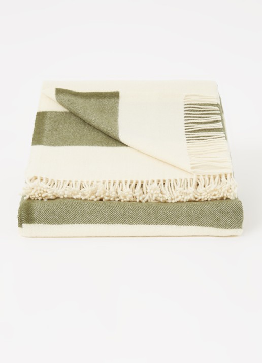 Silkeborg Uldspinderi The Sweater plaid van wol 130 x 190 cm  - voorkant 3 groen