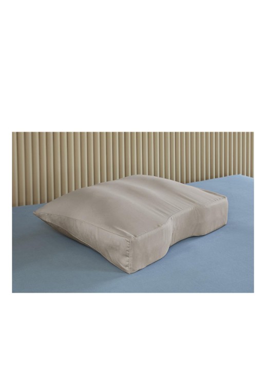 Silvana Comfort Satin Shoulder Contour kussensloop van katoensatijn - voorkant 2 zand