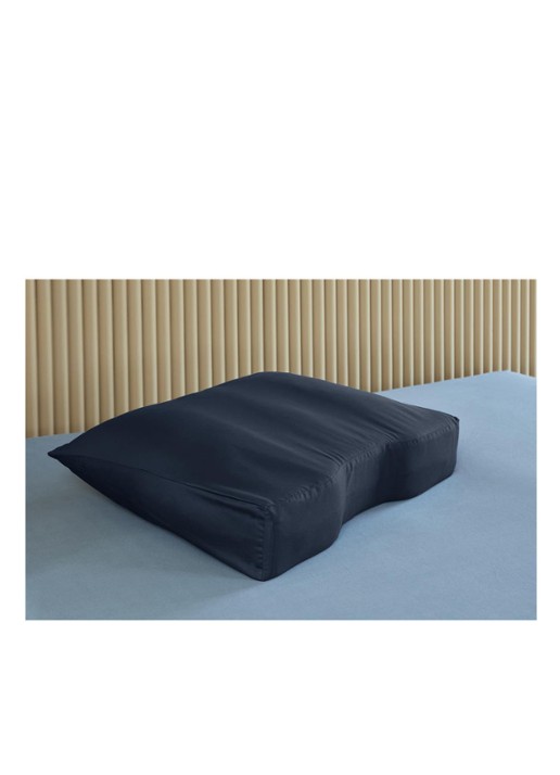 Silvana Comfort Satin Shoulder Contour kussensloop van katoensatijn - voorkant 2 indigo