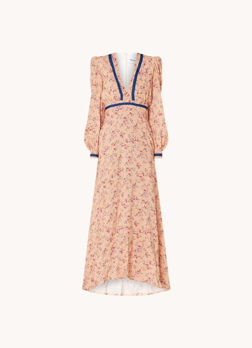 Silvian Heach Maxi jurk met bloemenprint en V-hals - voorkant 2 zalmroze