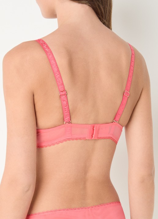 Simone Pérèle Allure push-up bh met uitneembare vulling en overlay van kant - achterkant koraal