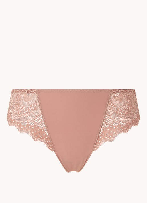 Simone Pérèle Caresse slip met kant - voorkant 2 lichtbruin