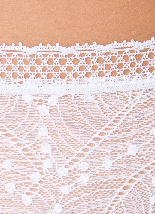 Simone Pérèle Comete tanga van kant - detail 4 wit