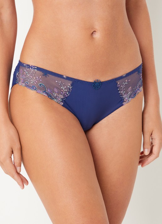 Simone Pérèle Delice slip met borduring - voorkant 5 royalblauw