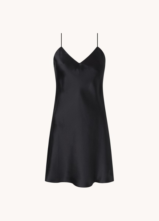 Simone Pérèle Dream slipdress van zijde - voorkant 3 zwart
