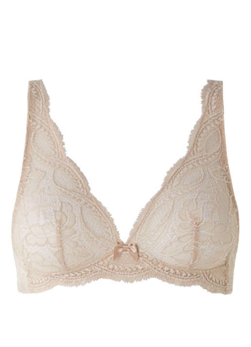 Simone Pérèle Eden Chic bralette van kant - voorkant 2 beige