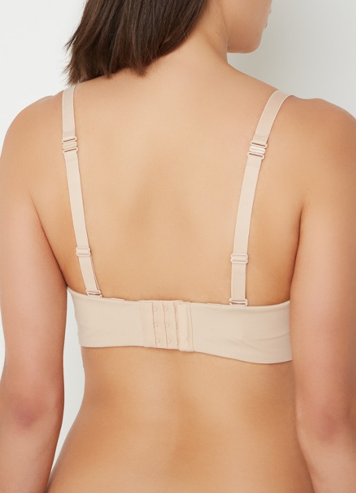 Simone Pérèle Essentiel voorgevormde strapless bh met beugel - achterkant 5 donkerbeige