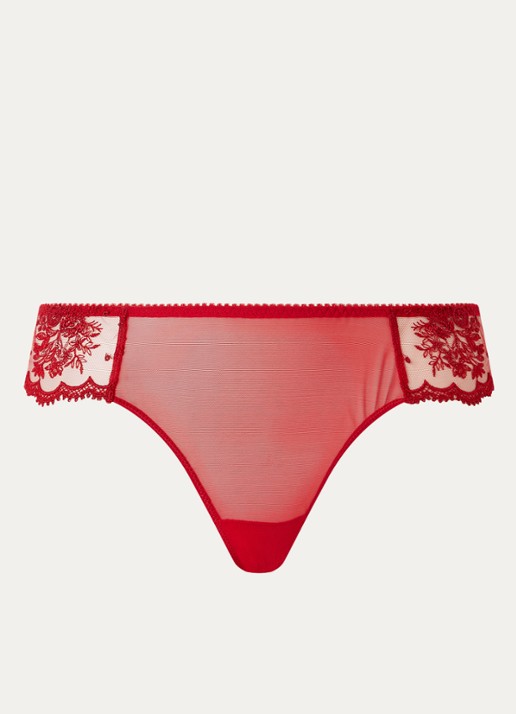 Simone Pérèle Intrigue string van mesh - voorkant rood