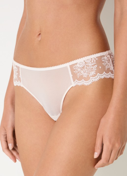 Simone Pérèle Intrigue tanga van mesh met borduring