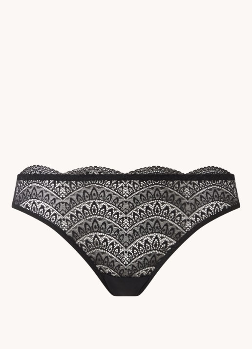 Simone Pérèle Karma slip met kant - voorkant 2 zwart