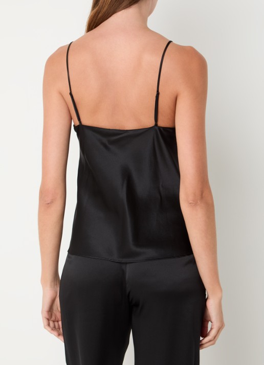Simone Pérèle Love Me pyjamatop van zijde - achterkant zwart