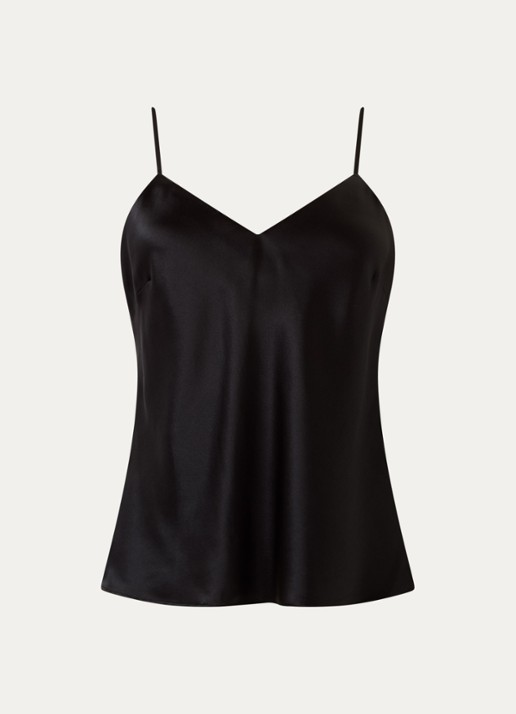Simone Pérèle Love Me pyjamatop van zijde - voorkant 3 zwart