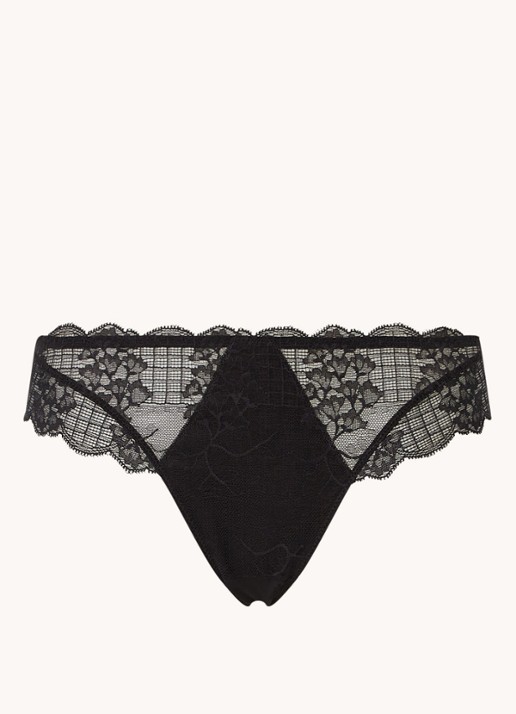 Simone Pérèle Reve slip van kant - voorkant 3 zwart