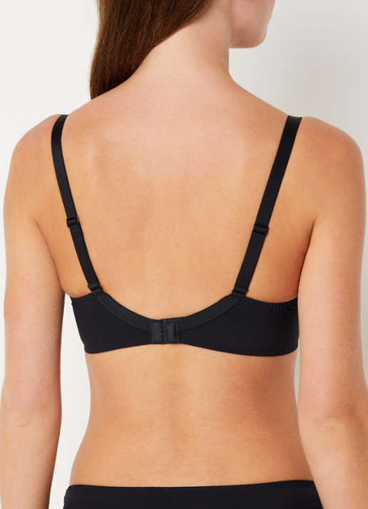 Simone Pérèle Saga plunge bh van mesh met broderie - achterkant zwart