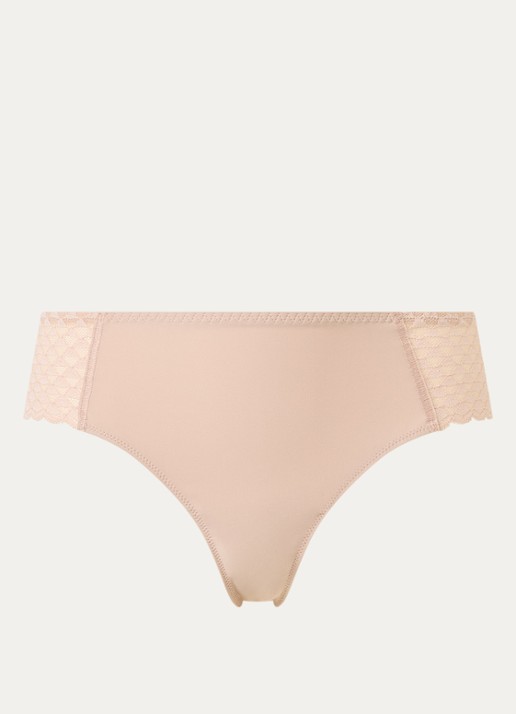 Simone Pérèle Shorty met borduring - voorkant 3 beige