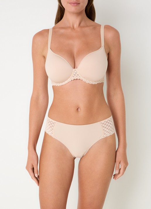 Simone Pérèle Shorty met borduring - voorkant 4 beige