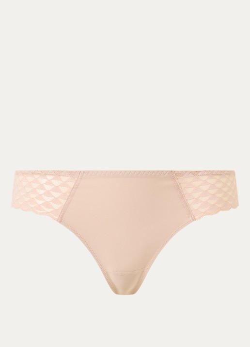 Simone Pérèle Slip met opengewerkt dessin - voorkant 2 beige