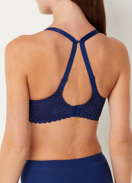 Simone Pérèle Subtile voorgevormde beugel bh met kant - detail 3 donkerblauw