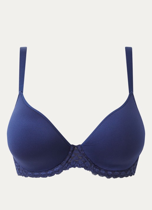Simone Pérèle Subtile voorgevormde beugel bh met kant - voorkant 5 donkerblauw