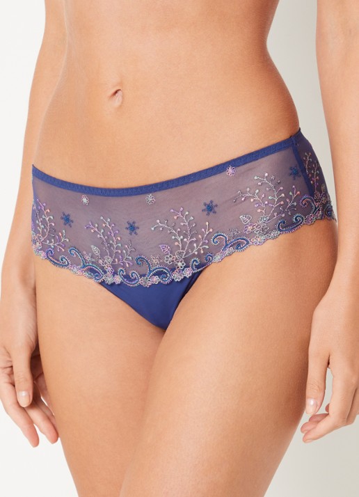 Simone Pérèle Tanga met borduring - voorkant 2 royalblauw