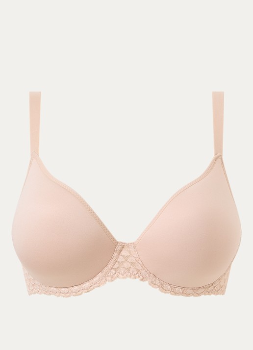 Simone Pérèle Voorgevormde beugel bh met borduring - voorkant creme