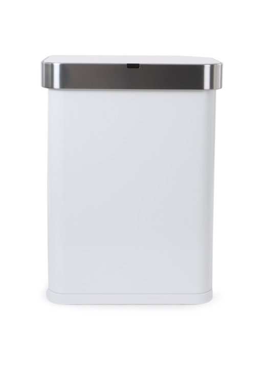 Simplehuman Liner Pocket Voice Control prullenbak met spraak- en bewegingssensor 58 liter - voorkant wit