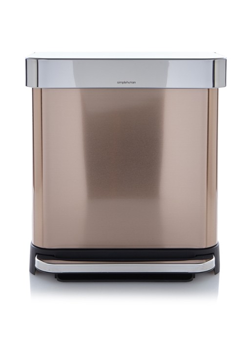 Simplehuman Pedaalemmer van roestvrij staal CW2032 - voorkant 2 roségoud