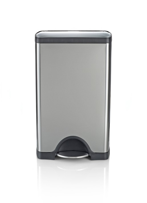 Simplehuman Rectangular pedaalemmer 38 liter - voorkant grijs
