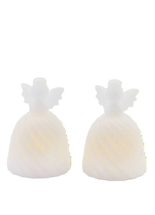 Sirius Angel lichtfiguur met LED verlichting set van 2 - voorkant wit