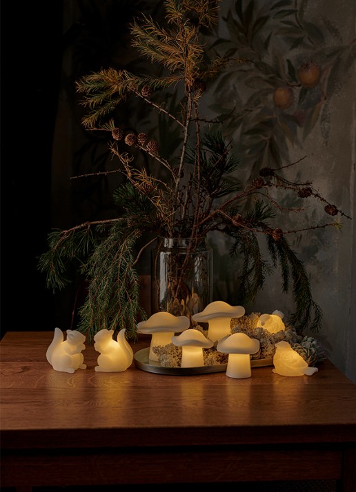 Sirius Evelyn Squirrel lichtfiguur met LED verlichting 9 cm set van 2 - detail 2 gebroken wit