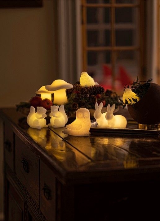 Sirius Evelyn Squirrel lichtfiguur met LED verlichting 9 cm set van 2 - detail 4 gebroken wit