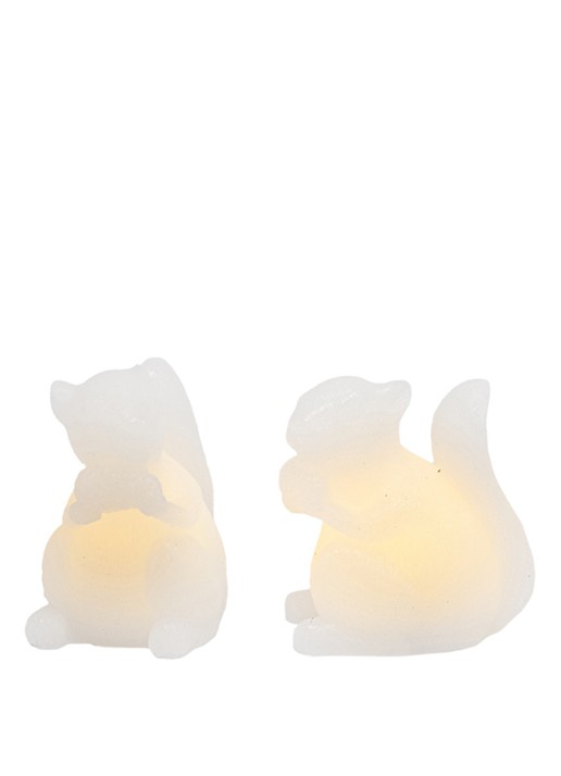 Sirius Evelyn Squirrel lichtfiguur met LED verlichting 9 cm set van 2