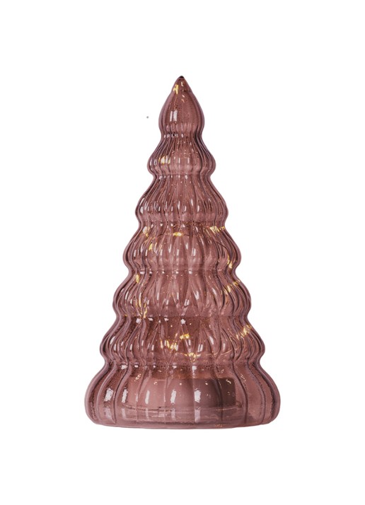 Sirius Lucy kerstornament met LED verlichting 23,5 cm - voorkant bruin