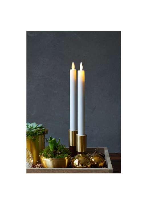 Sirius Sara tall LED-kaars 25 cm set van 2 - voorkant 2 wit