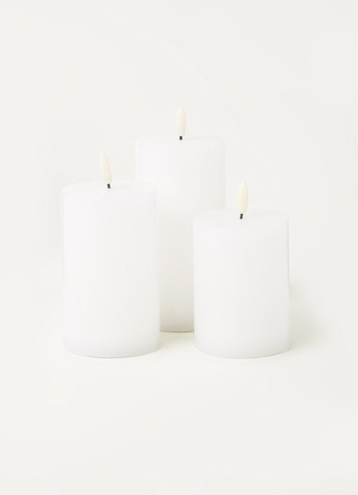 Sirius Sille Exclusive LED-kaars set van 3 - voorkant 2 wit