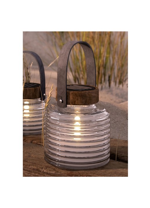 Sirius Sirius Aston Solar Jar LED-lantaarn met zonnepaneel - voorkant 2 bruin