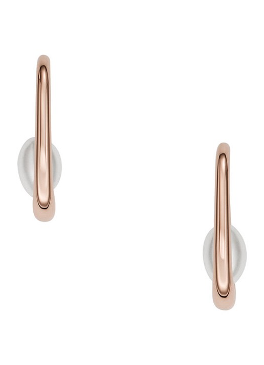 Skagen Agnethe oorhangers met parel SKJ1747791 - detail roségoud
