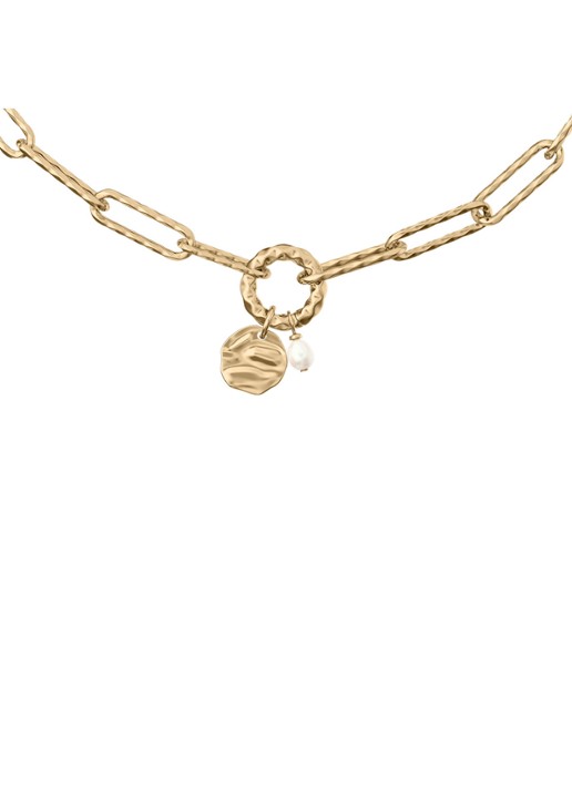 Skagen Agnethe Pearl ketting verguld SKJ5024710 - detail goud