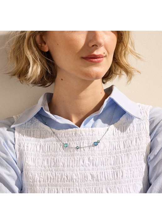 Skagen Sofie Sea Glass ketting SKJ1907040 - detail 4 zilver