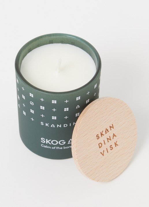 Skandinavisk SKOG geurkaars 65 gram - voorkant 2 groen
