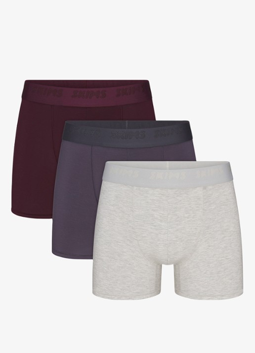 SKIMS Boxershort met logoband in 3-pack - voorkant paars