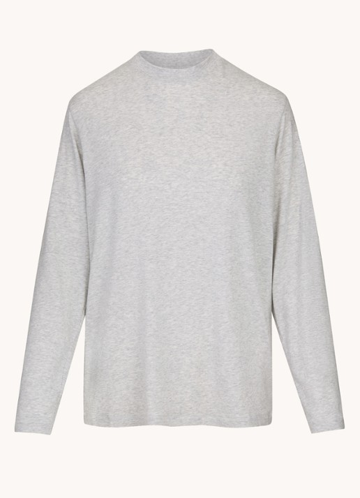 SKIMS Boyfriend oversized loungetop met stretch - voorkant 4 grijsmele