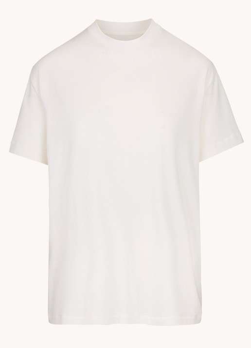 SKIMS Boyfriend oversized T-shirt met stretch - voorkant 2 gebroken wit