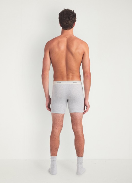 SKIMS Classic Cotton 5" boxershort met logoband - achterkant grijs