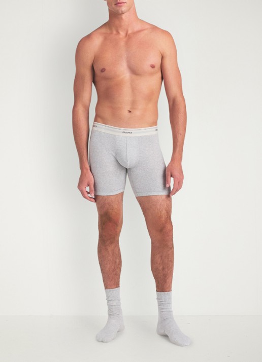 SKIMS Classic Cotton 5" boxershort met logoband - voorkant 5 grijs