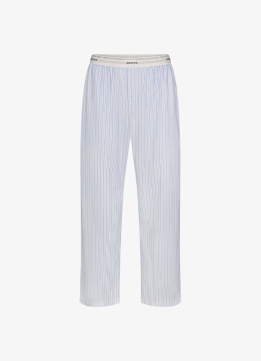 SKIMS Coton Poplin loungebroek met logoband - voorkant blauw