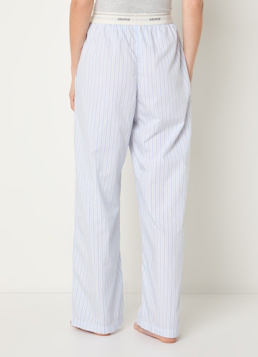 SKIMS Coton Poplin loungebroek met logoband - achterkant 2 blauw