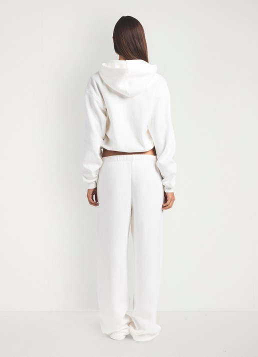 SKIMS Cotton Fleece hoodie met kangoeroezak - achterkant marble