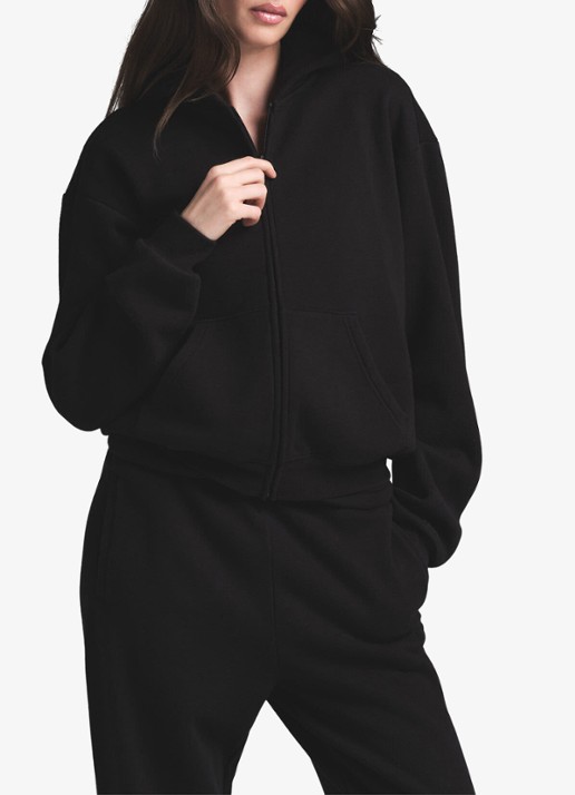 SKIMS Cotton Fleece sweatvest met capuchon